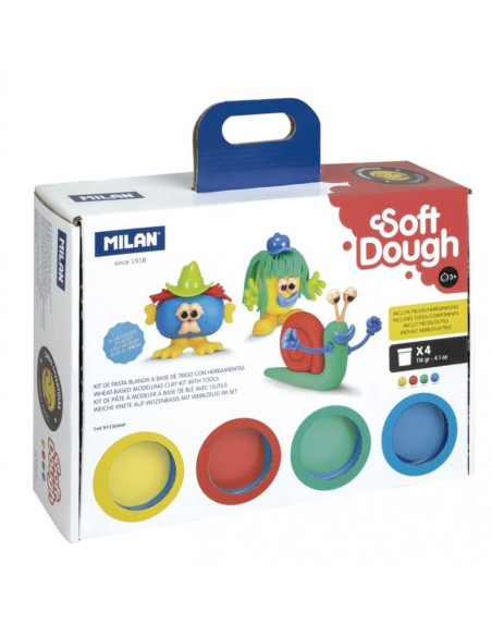 ▷ MALETIN MILAN 4 BOTES 30 G PASTA BLANDA SOFT DOUGH C.SURTIDOS (INCL. NEON Y GLI | Taine - Imagen 1