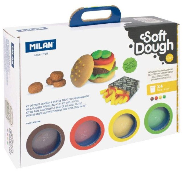 ▷ MALETIN MILAN 4 BOTES 116 G PASTA BLANDA SOFT DOUGH C HERRAMIENTAS CASA DE AMBU | Taine - Imagen 1