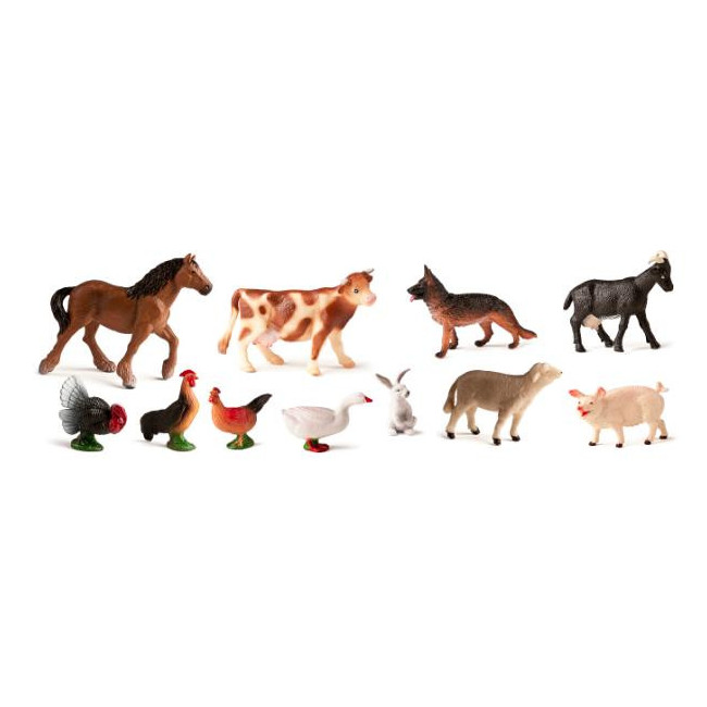 ▷ ANIMALES MINILAND GRANJA PLASTICO 11 FIGURAS BOTE | Taine - Imagen 1
