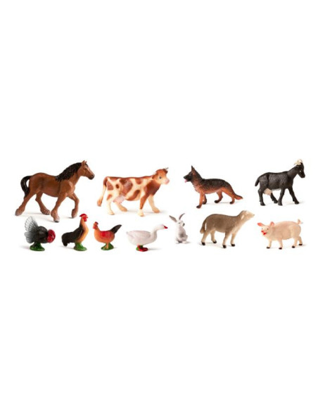 ▷ ANIMALES MINILAND GRANJA PLASTICO 11 FIGURAS BOTE | Taine - Imagen 1