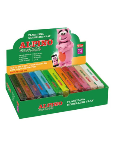 ▷ PLASTILINA ALPINO CAJA 12 UDS. 150G COLORES SURTIDOS | Taine - Imagen 1