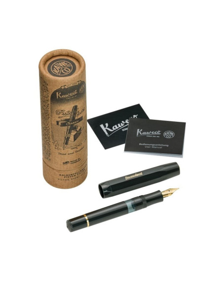 ▷ PLUMA KAWECO SPORT CLASSIC PISTON NEGRA/DORADA EN TUBO SIN CLIP | Taine - Imagen 1