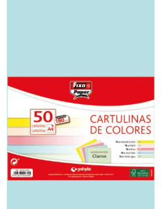 Imagen 1 - ▷ CARTULINAS FIXO PAQUETE 50UDS A4 180G SURTIDOS CLAROS | Taine ▷ CARTULINAS FIXO PAQUETE 50UDS A4 180G SURTIDOS CLAROS | Taine - Imagen 1