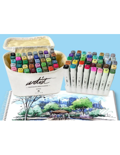 ▷ ESTUCHE 30 ROTULADORES PROFESIONAL CANVA BRUSH | Taine - Imagen 1