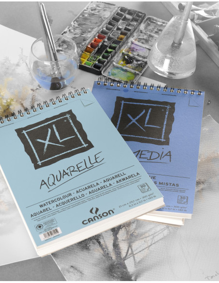 ▷ BLOC DIBUJO ACUARELA CANSON ESPIRAL A5 20H MICR XL AQUARELLE FINO 300G | Taine - Imagen 1