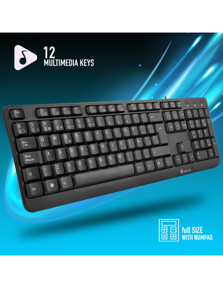 ▷ TECLADO NGS FUNKY V3 USB NEGRO | Taine - Imagen 1