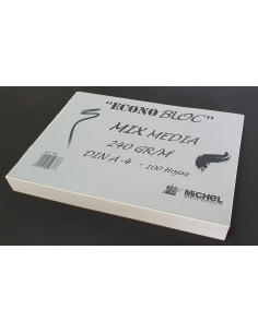 ▷ BLOC DIBUJO ACUARELA MICHEL ECONOBLOC MIX MEDIA A4 240GRS 100HJ | Taine - Imagen 1