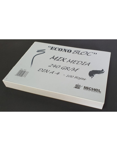 ▷ BLOC DIBUJO ACUARELA MICHEL ECONOBLOC MIX MEDIA A4 240GRS 100HJ | Taine - Imagen 1