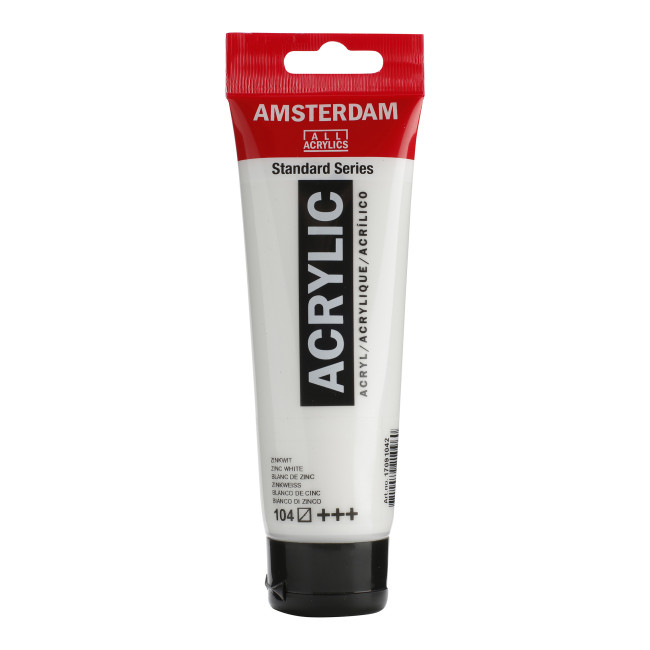▷ PINTURA ACRÍLICA AMSTERDAM TUBO 120ML BLANCO CINC | Taine - Imagen 1