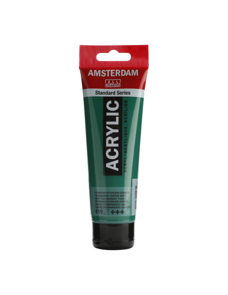 ▷ PINTURA ACRÍLICA AMSTERDAM TUBO 120ML VERDE PERM.OSC | Taine - Imagen 1