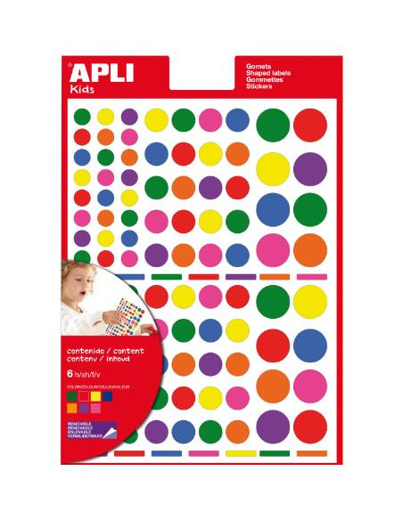 ▷ GOMETS APLI MULTICOLOR REDONDO VARIAS MEDIDAS REMOVIBLE 6HJ 624UDS | Taine - Imagen 1