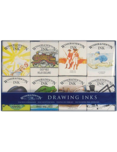 ▷ TINTA CHINA 8 COLORESX14ml COLECCION WILLIAM | Taine - Imagen 1