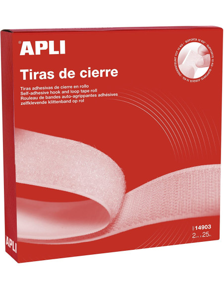 ▷ CINTA ADHESIVA APLI GANCHO BUCLE BLANCA 20 MM X 25 M | Taine - Imagen 1