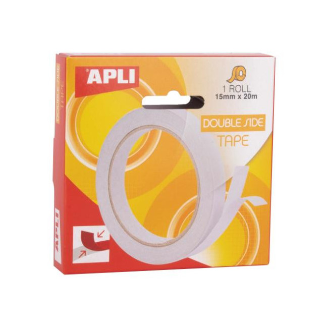 ▷ CINTA AHESIVA APLI DOBLE CARA 15MM X 20 M | Taine - Imagen 1