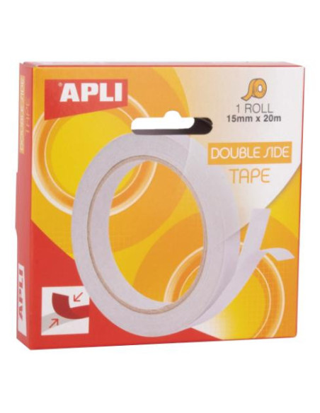 ▷ CINTA AHESIVA APLI DOBLE CARA 15MM X 20 M | Taine - Imagen 1