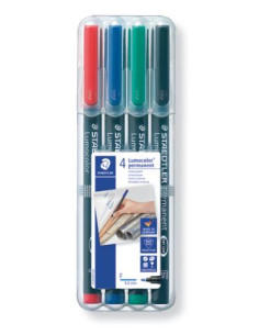 ▷ ROTULADOR STAEDLTER LUMOCOLOR PERMANENTE ESTUCHE 4 COLORES | Taine - Imagen 1