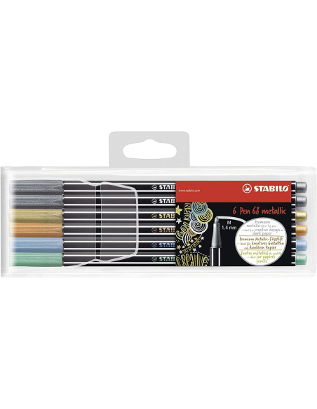 ▷ ROTULADORES STABILO 6 UDS PEN 68 METALIC | Taine - Imagen 1