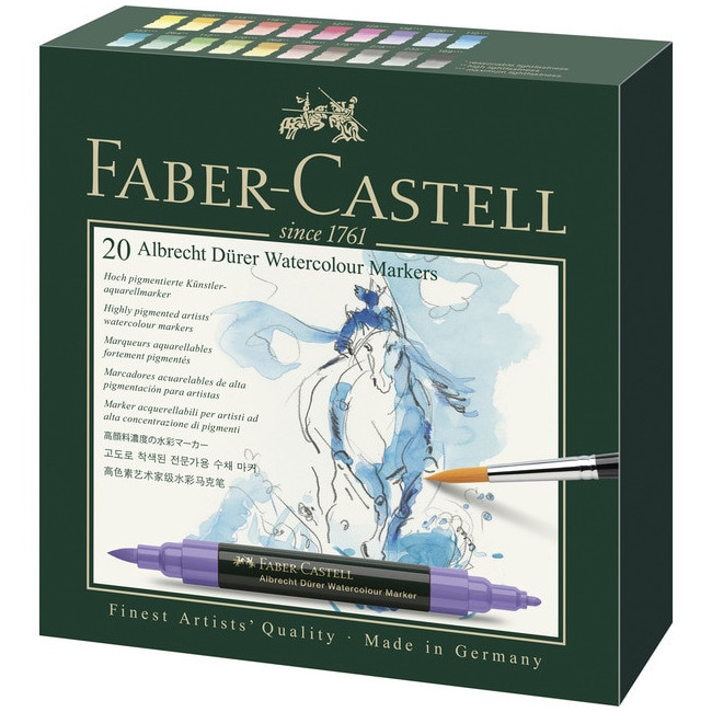▷ ROTULADORES FABER CASTELL 20 UDS 2 PUNTAS ACUARELABLES | Taine - Imagen 1