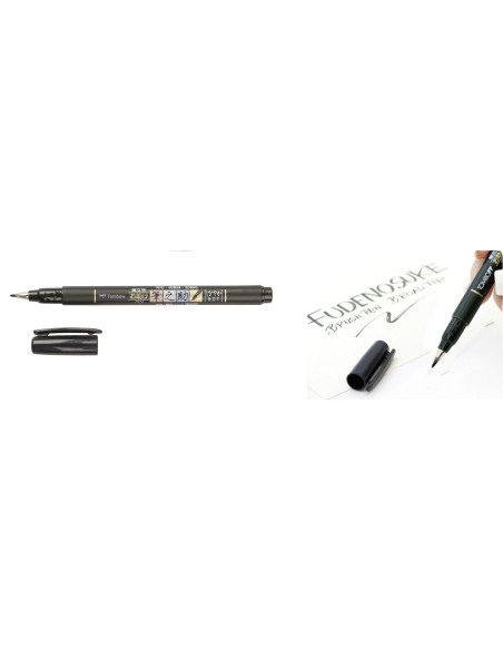 ▷ ROTULADOR TOMBOW FUDENOSUKE BASE AGUA PUNTA ELÁSTICA BLANDA UD. NEGRO | Taine - Imagen 1