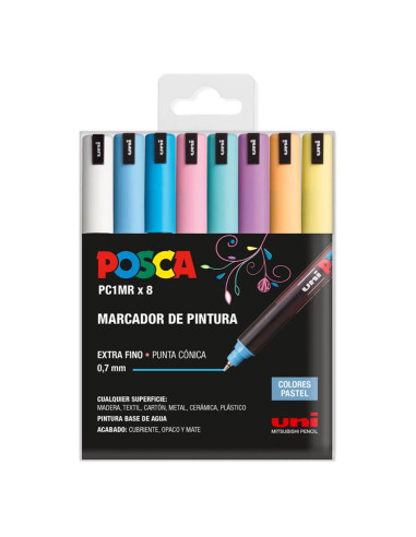▷ ROTULADORES POSCA 8 UDS PC1MR/8C PASTEL | Taine - Imagen 1