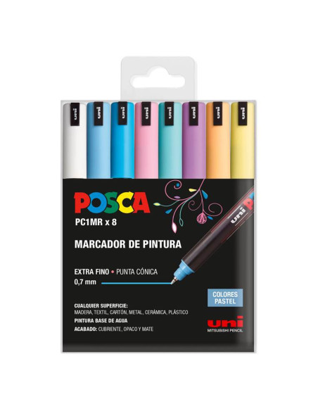 ▷ ROTULADORES POSCA 8 UDS PC1MR/8C PASTEL | Taine - Imagen 1