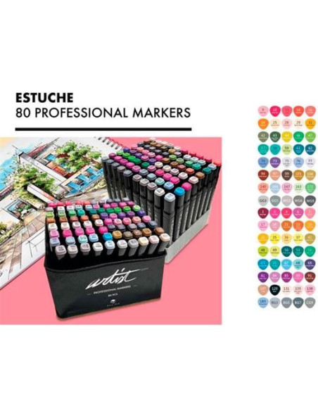 ▷ ROTULADORES ARTIST 80 UDS ALEX BOG LUXURY CANVAS GAMA ALTA | Taine - Imagen 1