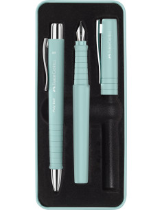 ▷ SET PLUMA Y BOLIGRAFO FABER POLYBALL AZUL CARIBE | Taine - Imagen 1