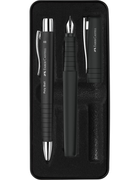 ▷ SET PLUMA Y BOLIGRAFO FABER POLYBALL NEGRO | Taine - Imagen 1
