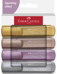 ▷ ROTULADORES FABER CASTELL 4 UDS TEXTLINER METALICO 46 | Taine - Imagen 1