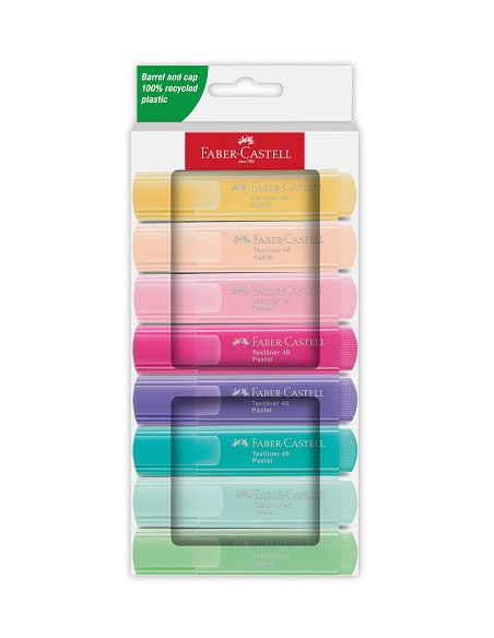 ▷ ROTULADORES FABER CASTELL 8 UDS TEXTLINER SURTIDOS 46 PASTEL | Taine - Imagen 1