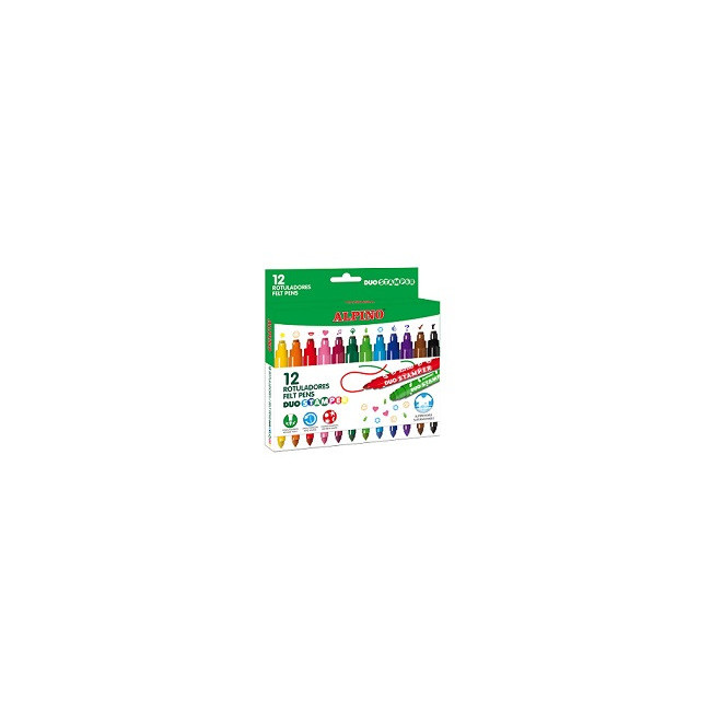 ▷ ROTULADORES ALPINO 12 UDS COLORES STAMPER | Taine - Imagen 1