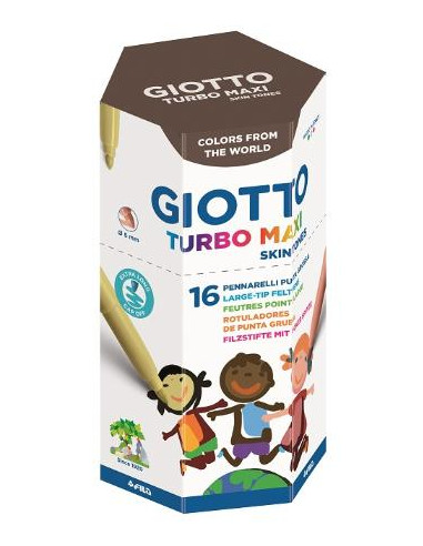 ▷ ROTULADORES GIOTTO 16 UDS TURBO MAXI SKIN TONS | Taine - Imagen 1