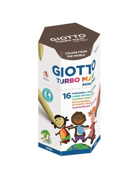 ▷ ROTULADORES GIOTTO 16 UDS TURBO MAXI SKIN TONS | Taine - Imagen 1