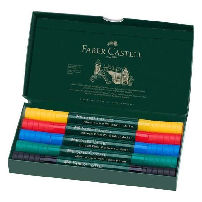 ▷ ROTULADORES FABER CASTELL 5 UDS 2 PUNTAS ACUARELABLES | Taine - Imagen 1