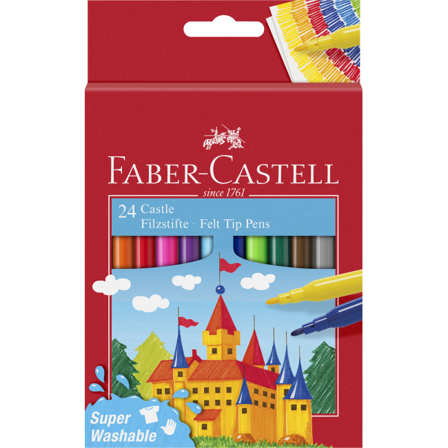 ▷ ROTULADORES FABER CASTELL 24 UDS ESCOLARES MEDIO | Taine - Imagen 1