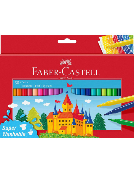 ▷ ROTULADORES FABER CASTELL 50 UDS ESCOLARES MEDIO | Taine - Imagen 2