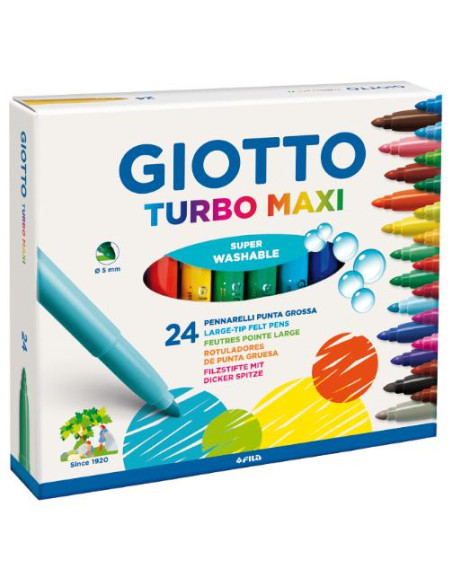 ▷ ROTULADORES GIOTTO 24 UDS GIOTTO TURBO MAXI PUNTA GRUESA 24U. | Taine - Imagen 1