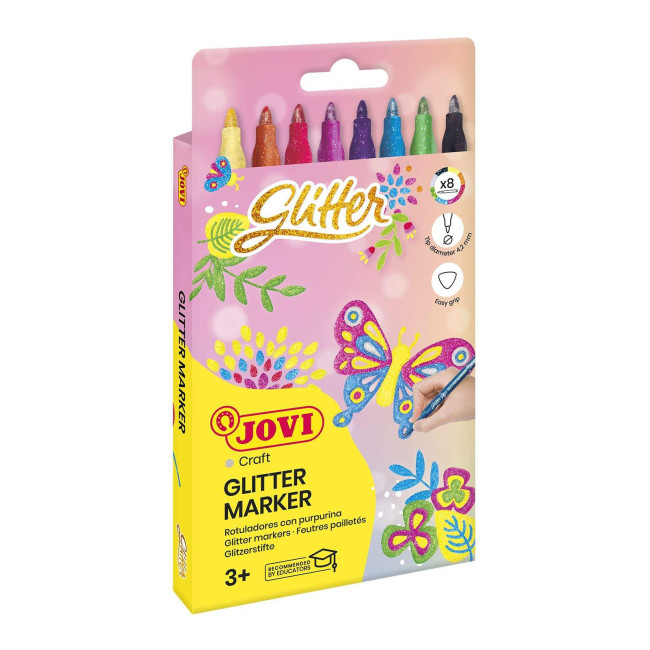 ▷ ROTULADORES JOVI 8 UDS GLITTER SURTIDOS | Taine - Imagen 1