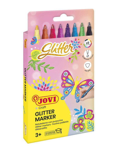 ▷ ROTULADORES JOVI 8 UDS GLITTER SURTIDOS | Taine - Imagen 1