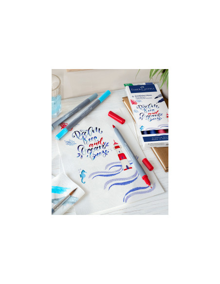 ▷ ROTULADORES GOLDFABER 6 UDS AZULES DOBLE PUNTA | Taine - Imagen 1