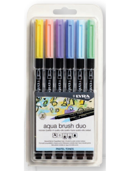 ▷ ROTULADORES LYRA 6 UDS GRISES PASTEL AQUA BRUSH ESTUCHE | Taine - Imagen 1
