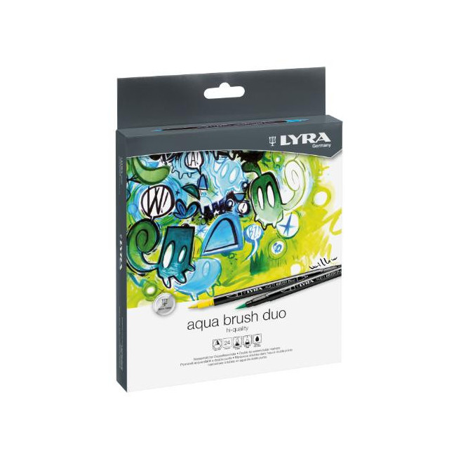 ▷ ROTULADORES LYRA 24 UDS AQUA BRUSH ESTUCHE SURTIDOS FILA | Taine - Imagen 1