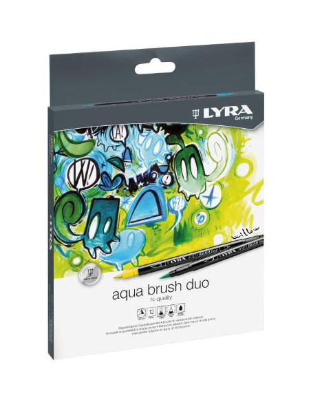 ▷ ROTULADORES LYRA 12 UDS AQUA BRUSH SURTIDOS FILA | Taine - Imagen 1