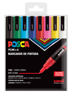 ▷ ROTULADORES POSCA 8 UDS PC3M BASIC | Taine - Imagen 1