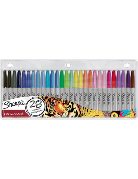 ▷ ROTULADORES SHARPIE 28 UDS ESTUCHE PEZ FINE | Taine - Imagen 1