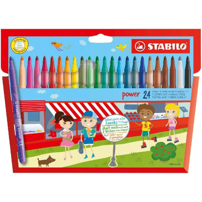 ▷ ROTULADORES STABILO 24 UDS COLORES POWER | Taine - Imagen 1