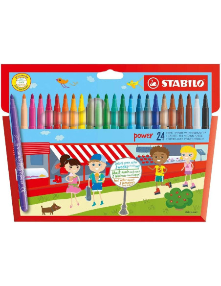 ▷ ROTULADORES STABILO 24 UDS COLORES POWER | Taine - Imagen 1