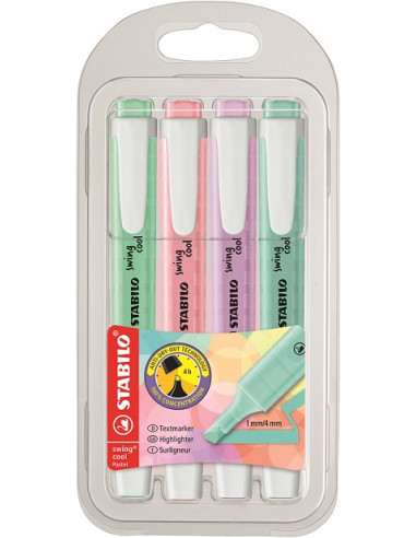 ▷ ROTULADORES STABILO 4 UDS FLUORESCENTES WING COOL PASTEL | Taine - Imagen 1