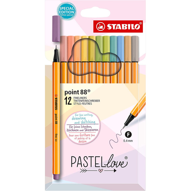 ▷ ROTULADORES STABILO 12 UDS POINT SET 88 PASTELLOVE | Taine - Imagen 1