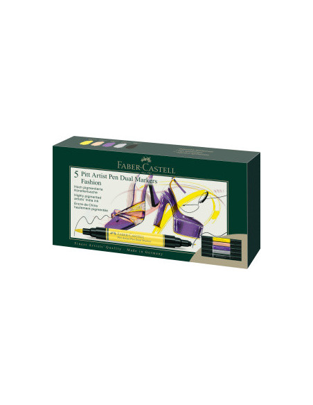 ▷ ROTULADORES PITT 5 UDS FASHION PITT ARTIST PEN DUAL MARKER | Taine - Imagen 1